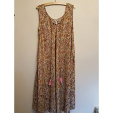 Polyester A Line Dress (sage and pink)
