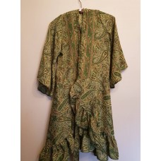 Polyester Wrap Dress Short (green)