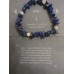 Lapis Chip & Rhinestone Bracelet 21cm