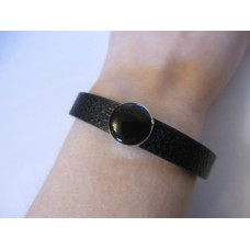 Shungite vegan leather bracelet 19cm