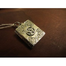 Master Grimoire book of shadows locket pendant Sterling Silver