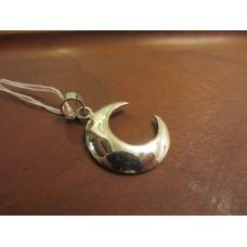Waning crescent moon pendant Sterling Silver