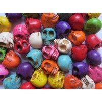 Howlite rainbow skull beads